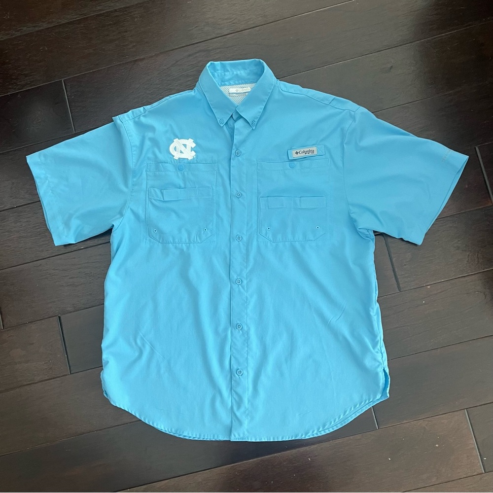Columbia PFG Omni Shade North Carolina Tarheels Shirt Short Sleeve Mens Medium